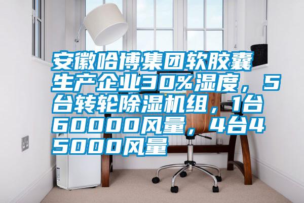 安徽哈博集團(tuán)軟膠囊生產(chǎn)企業(yè)30%濕度，5臺轉(zhuǎn)輪除濕機(jī)組，1臺60000風(fēng)量，4臺45000風(fēng)量