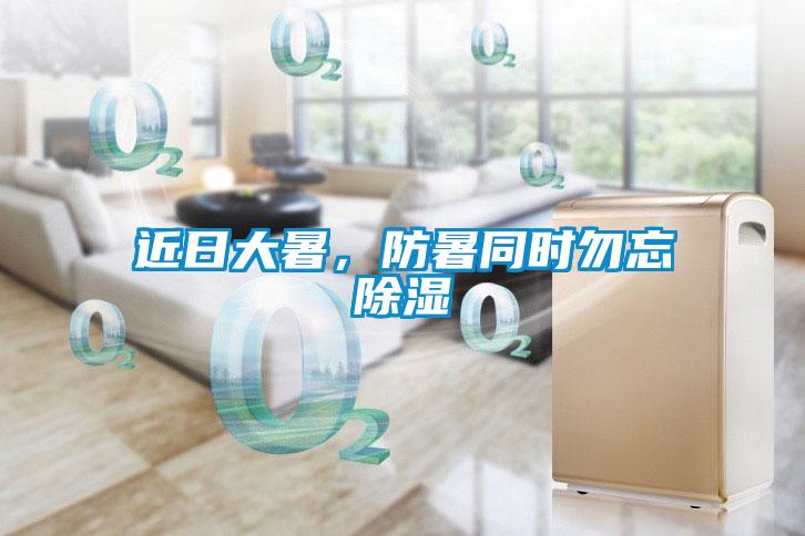 近日大暑，防暑同時勿忘除濕