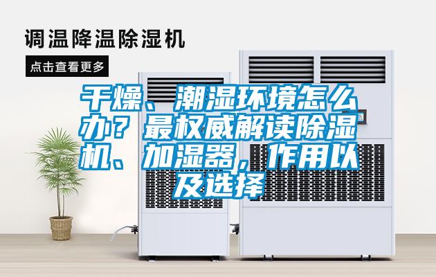 干燥、潮濕環(huán)境怎么辦？最權(quán)威解讀除濕機、加濕器，作用以及選擇