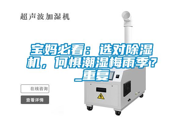 寶媽必看：選對除濕機，何懼潮濕梅雨季？_重復