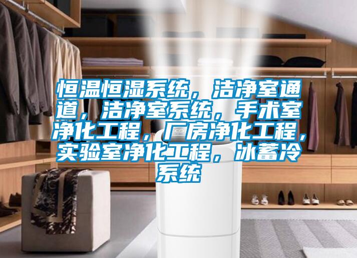 恒溫恒濕系統(tǒng)，潔凈室通道，潔凈室系統(tǒng)，手術(shù)室凈化工程，廠房?jī)艋こ?，?shí)驗(yàn)室凈化工程，冰蓄冷系統(tǒng)