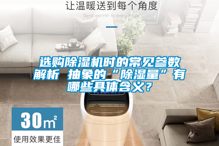 選購(gòu)除濕機(jī)時(shí)的常見(jiàn)參數(shù)解析 抽象的“除濕量”有哪些具體含義？